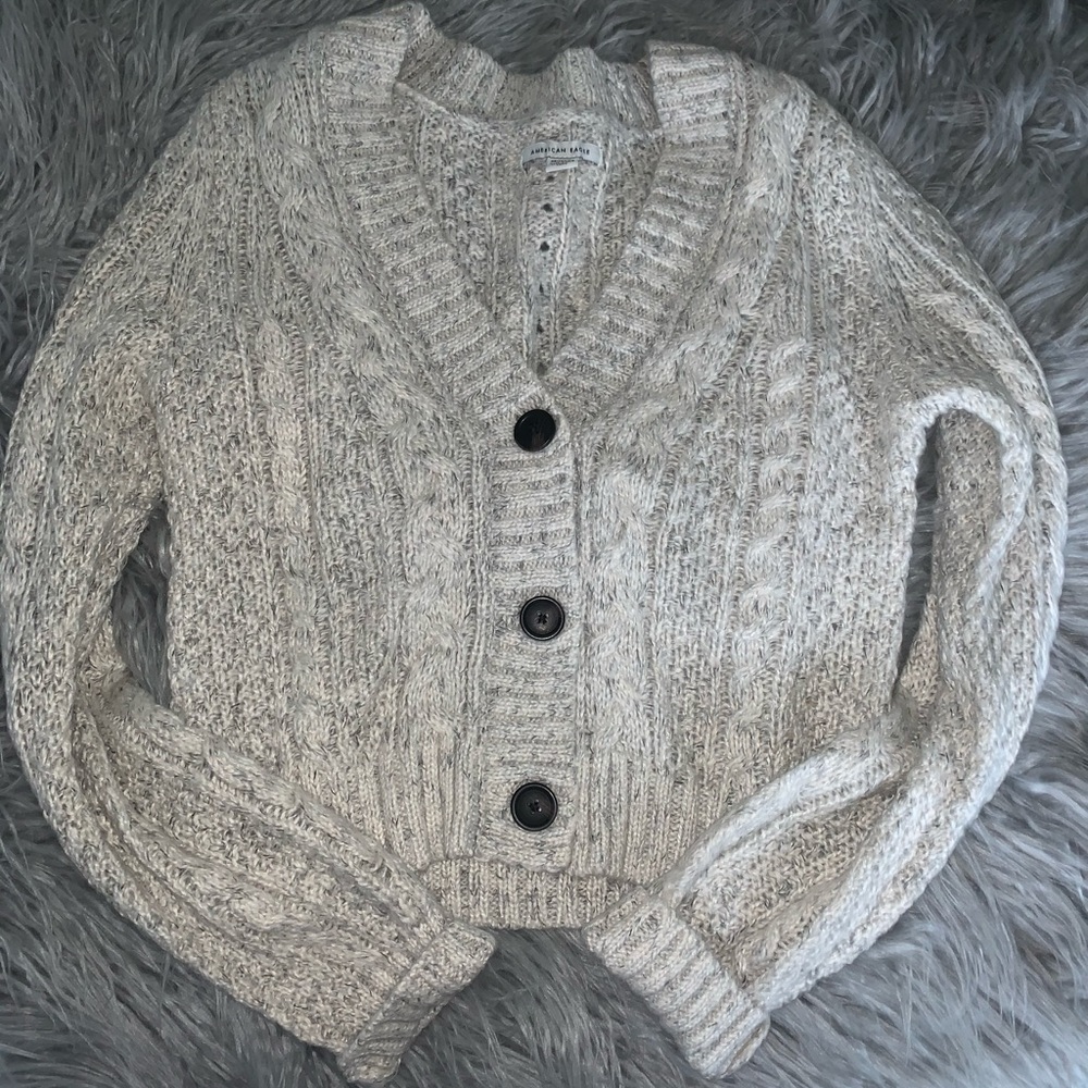 AE Cableknit crop sweater NWOT